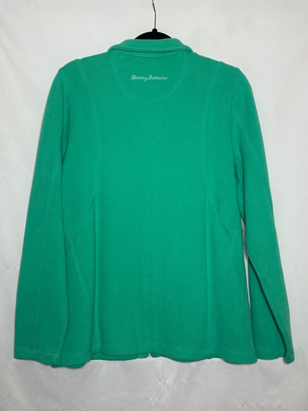 TOMMY BAHAMA | Cotton Brushed Rib Full Zip Sweater Green Women's Size L - Picture 4 of 6